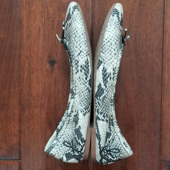 SAM EDELMAN "Felicia" Snake-Print Leather Ballet Flats - Size 8.5 - Picture 2 of 7